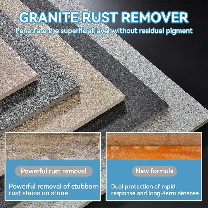 Rust Stain Remover Marble Cleaner Tile Rust Remover Granite Care Agent Stone Care Agent - Powerful and Effective in Removing Rust From Granite Tile and Marble (500g)