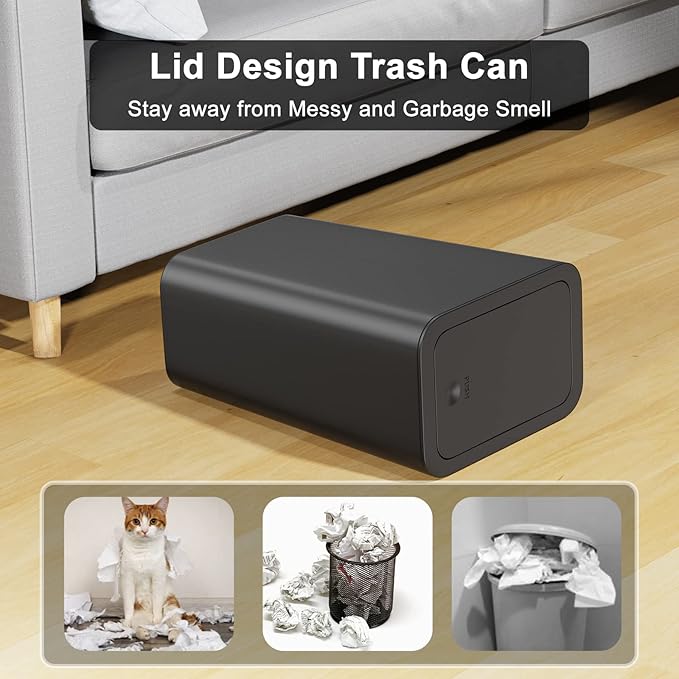 N. NETDOT 3 Pack (2 of 4 Gal &amp 1 of 2.6 Gal) Small Trash Can with LidBathroom Garbage Can with Pop-Up LidWaste Basket for BathroomKitchenBedroomPowder RoomCraft RoomOfficeCollege (Black)