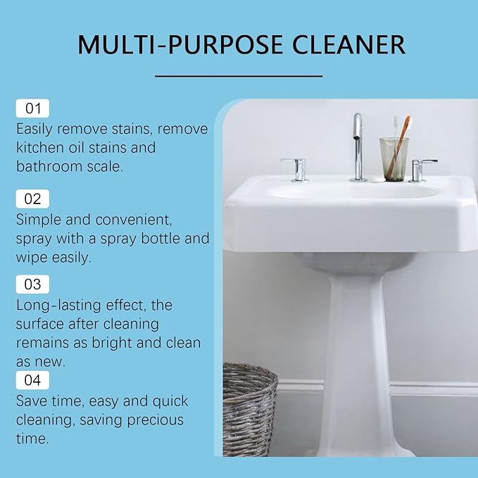 Multi-Purpose Cleaner - Gentle On Hands Tough On Grease/Dirt/Stains | All-Purpose Home Cleaning For Kitchen Bathroom Furniture Surfaces(3PCS)