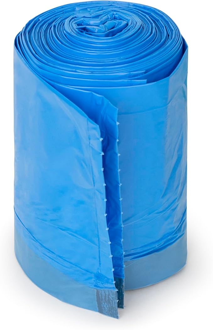 Plasticplace Custom Fit Trash Bags Compatible with simplehuman Code D (100 Count) Tinted Blue Drawstring Garbage Liners 5.3 Gallon / 20 Liter 15.75 x 28
