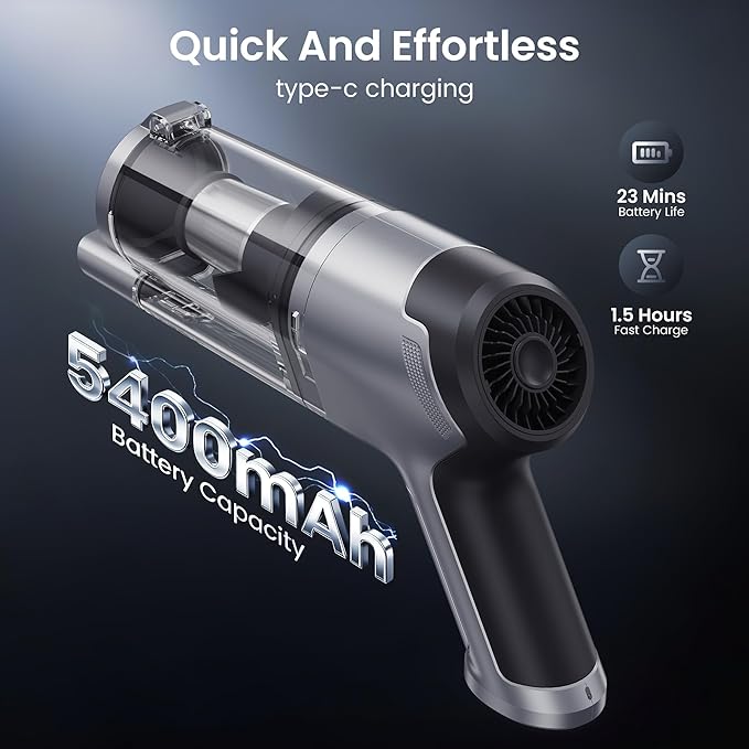 Hand Held Vacuum Car Vacuum Cleaner 18000PA High Power 4-in-1 Air Duster &amp Air Blower &amp Pump Cordless Rechargeable Mini Small Shop Vac for Household Chores Flooring Car Pet Hair