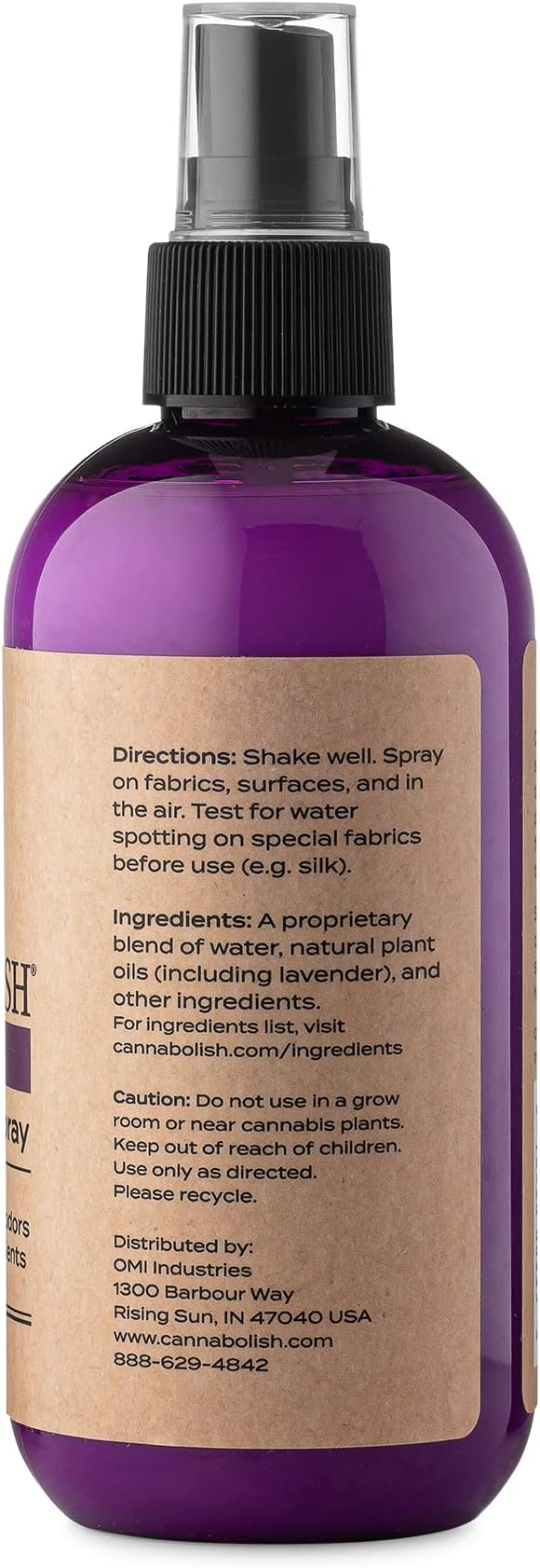Cannabolish Lavender Smoke Odor Eliminator Spray and Air Freshener 8 fl. oz Natural Ingredients (Pack of 2)