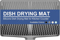 Silicone Dish Drying Mat for Kitchen Counter Heat-resistant Dish Dryer Mat with Built-in Drain Lip Drain Pad Protects Surfaces Prevents Water Build UP