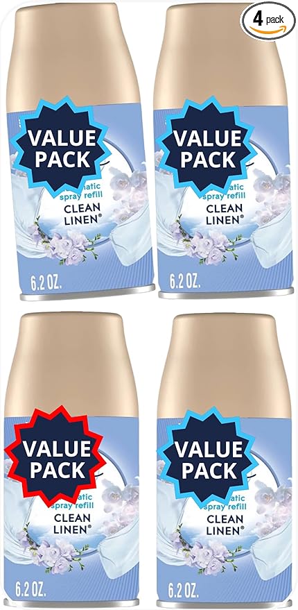 Automatic Spray Refill Combo Air Freshener Refill 6.2 oz. Clean Linen (4-Count)