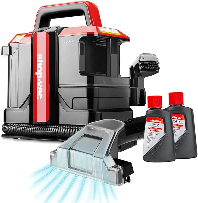 Shop-Vac Portable Carpet and Upholstery Cleaner Machine Powerful Spot Cleaner for Pet Stains Sofa Rug Mattress Curtain and Car Seats Lightweight with Two Cleaner Solutions