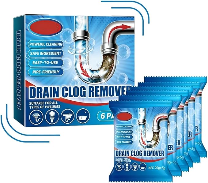 Drain Clog Remover Powder - Fast-Acting Pipe Cleaner For Hair Grease &amp Soap Scum - Eliminates Odors(3box)
