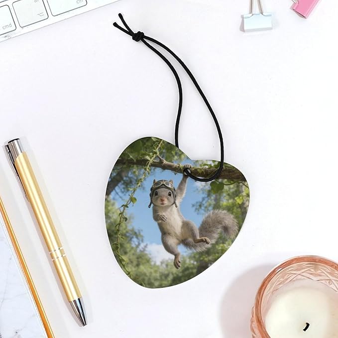 5PCS Car Air Freshener Hanging Personalized Double Sided Squirrel Swinging Car Fresheners Long Lasting New Cars Scents Cute Automotive Freshies for Closets Drawers (tea)