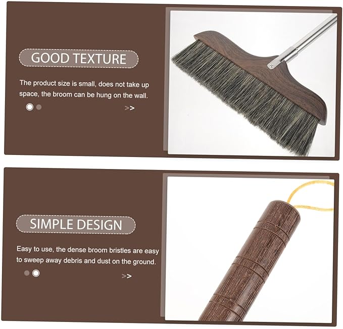 Handle Broom Soft Bristles for Home Cleaning for Indoor and Outdoor Use Dust Sweeper for Kitchen Garage and
