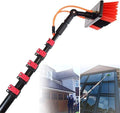 3-12M Window Cleaning Pole 40 FT Adjustable Window Cleaning PoleWater/Hose Fed PolePhotovoltaic Panel Cleaning Tool Cleaning Solar Panels/10M Rod/35cm Brush Head-10.8M/36FT