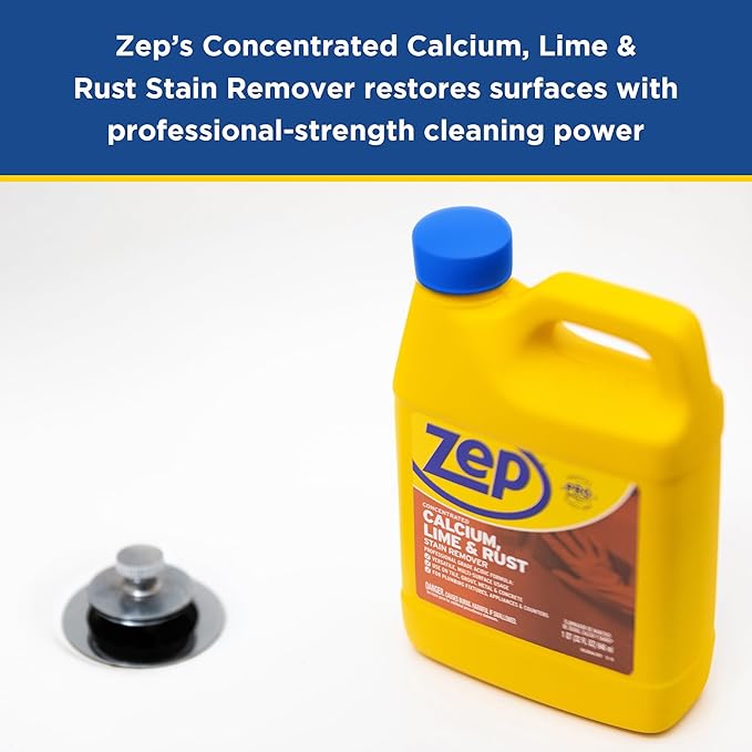 Zep Concentrated Calcium Lime and Rust Remover - 32 oz (Case of 12) - ZUCAL32 - Your Solution to Stubborn Calcium Lime and Rust Stain Removal with Ease