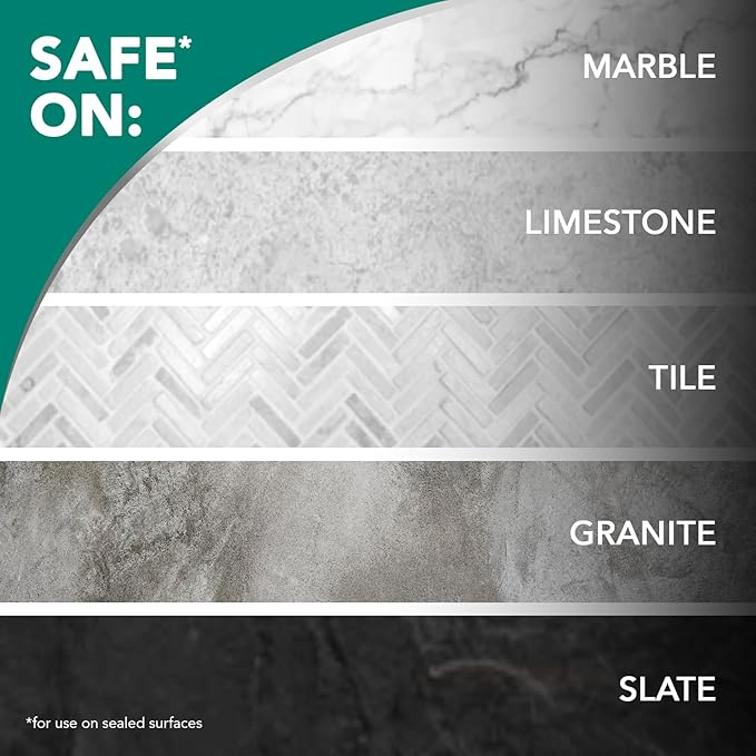 Weiman Disinfecting Granite and Stone Countertop Cleaner and Polish - Safely Cleans &amp Shines Marble Quartz Quartzite Slate Limestone Corian Laminate Tile 64 Oz 2 Pack