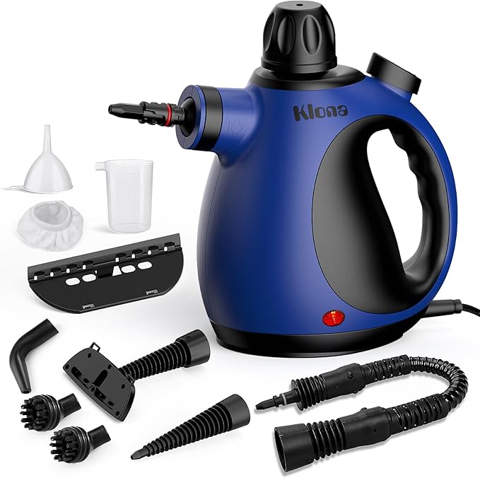 KLONA Steam Cleaner Multi-Purpose Handheld with 10 Accessories for Removing Steam Cleaner for All Dirt Upholstery Furniture Sofa Tiles FloorCar Window BathroomUpholstery.
