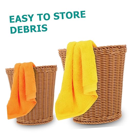 Elegant Woven Storage Container Plastic Sundries Basket Multi-Function Woven Trash Basket for Home Decor