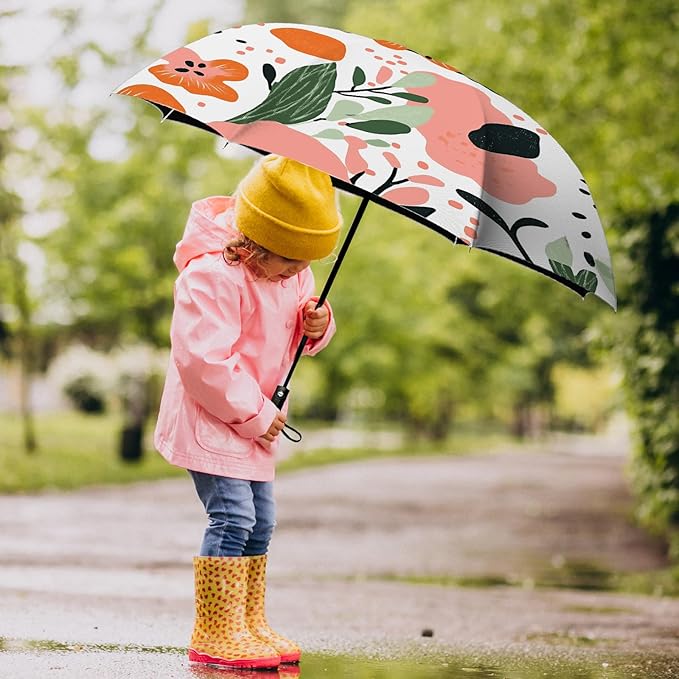 Small Compact Travel Automatic Folding Umbrella for Women Portable Lightweight Rain Wind UV Sun Shade