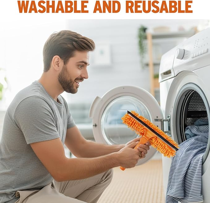 23 ft High Reach Window Squeegee with Extension Pole 2 in 1 Squeegee for Window Cleaning Window Cleaner Tool with 5-Stage 4-16.5 ft Telescoping Pole Squeegee for Shower Glass Home Car