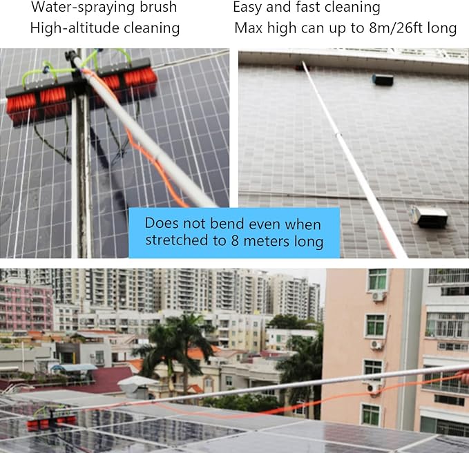 Telescopic Window Cleaner Water Wash Brush Kit(5.4M-10.8M) Window and Solar Panel Cleaning System w/Brush &amp Telescopic Pole5.4M/18FT