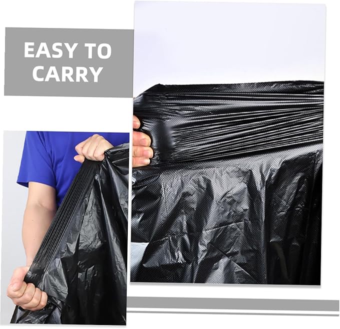 Large Trash Bags 50pcs Heavy Duty Garbage Can Liners 80x100cm Oversized Black Kitchen and Commercial Trash Bags for Outdoor Property Hotel and Garden Use