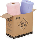 Fantasticlean Microfiber Cleaning Cloth Roll -150 Pack Tear Away Microfiber Towels 12 x 12 Reusable Washable Ultra Absorbent Dishcloth for All-Around Cleaning Supplies (Pink &amp Lavender)