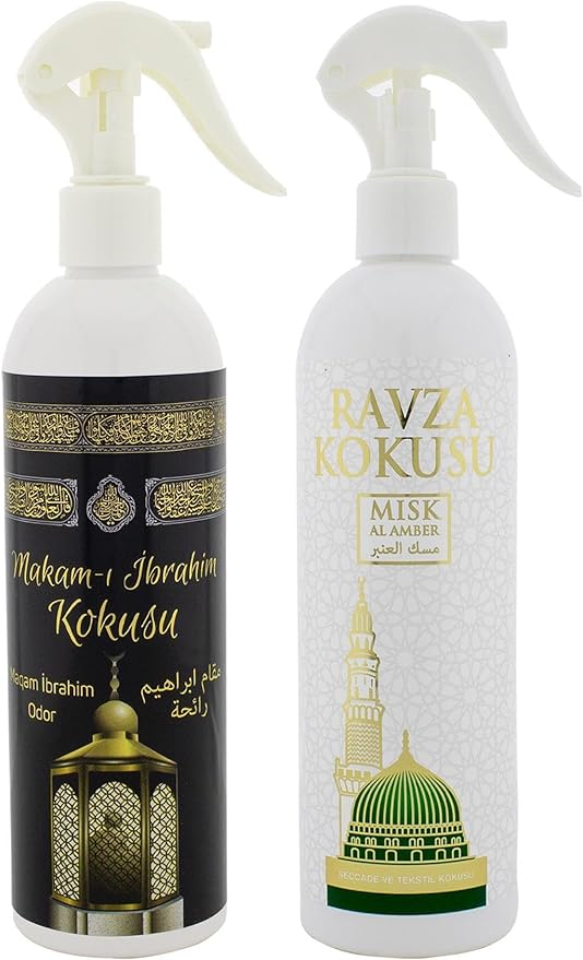 Makam-ı İbrahim and Medina Rawda Scent Air Freshener Spray 400ml White Room Deodorizer Home Fragrance - One Size