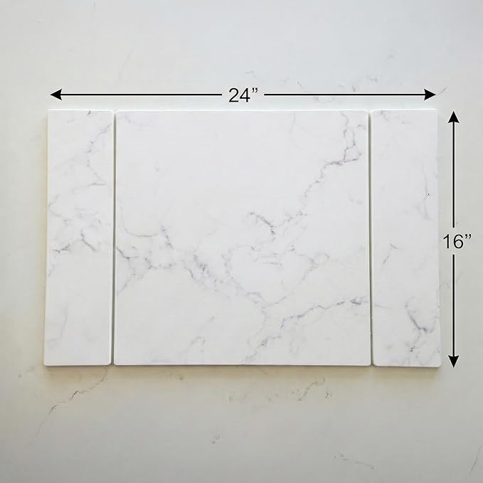Selegna Collapsible Stone Drying Mat for Kitchen Counter – Tri-Panel Dish Drying Mat Made from Diatomaceous Earth | Quick Dry Diatomite Mat for Sink Countertop &amp Dishes (White)