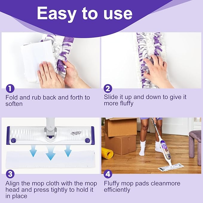 5X Cleaning Power Mop Pads Compatible with Swiffer PowerMop Disposable Mopping Pad Refills for Cleaning Multi-Surface Wood Floor Replacement Pads