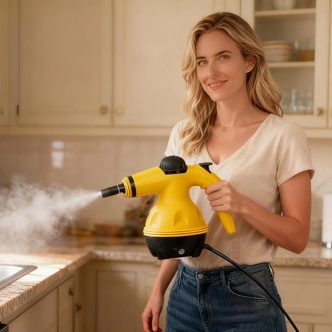 Handheld Steam Cleaner with Attachments 3.0 Bar 9.8 Ft Cord 9.8 X 5.1 X 8.7 in Kitchen and Home Use