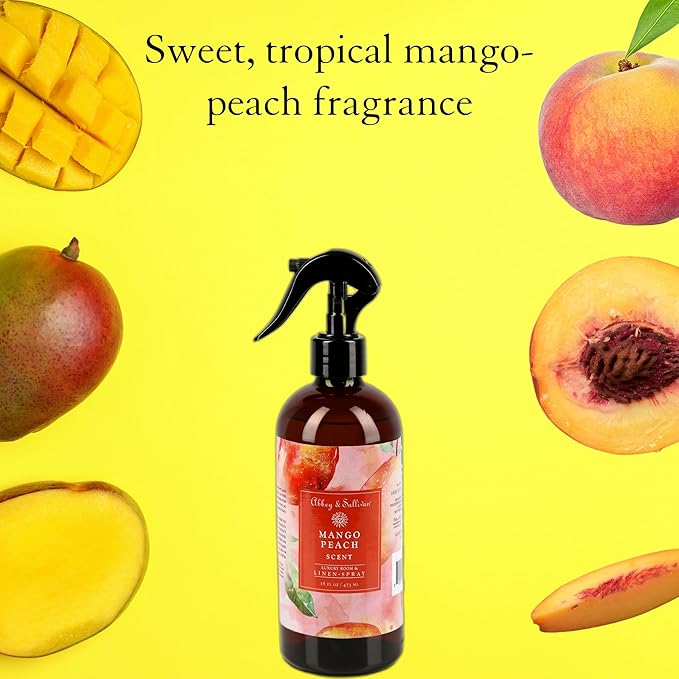 Abbey &amp Sullivan Linen Spray Mango Peach Fabric Freshener and Fragrance Room Spray Pack of 2 16 oz