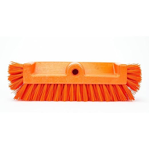 SPARTA Multi-Level Tile Scrub Brush 12 Wide Brush Head Heavy-Duty Tile Cleaning Brush with End Bristles for Commercial Tiles Tubs and Floor Plastic 12 Inches Orange (Pack of 12)