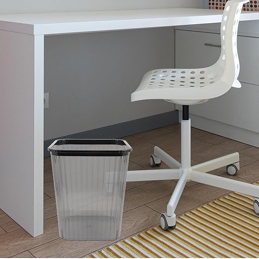 Trash Can Small Plastic Wastebasket Black Kitchen Bathroom Office Household Garbage Bin