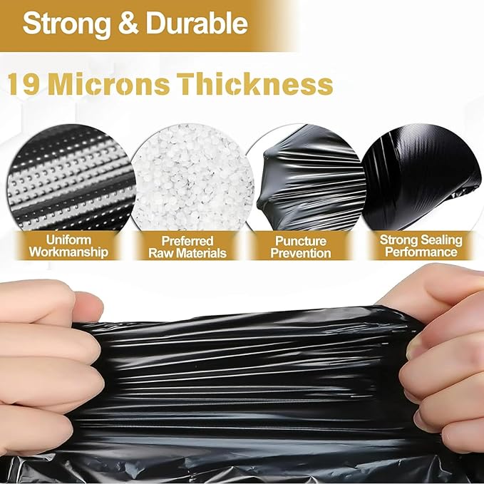 50 55 60 Gallon Trash Bags 100 Count High Density Garbage Bags Recycling Trash Can Liners Sturdy &amp Tear-Resistant Large Black Bag for Kitchen Yard Outdoor Commercial Use Lawn Leaf Waste Bags