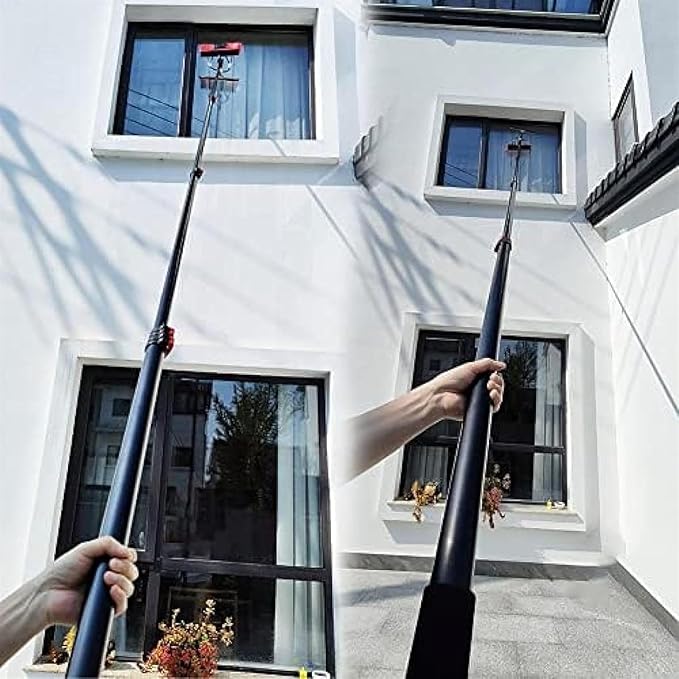 Water Fed Pole Kit3.6M 5.4M 6M 7.2M 9M 11M Professional Solar Panel Window Cleaner Telescopic Window Glass Cleaning Brush Pole Kit Truck Caravan Spray Washer Washing Equipment ( Size : 9M/30FT )