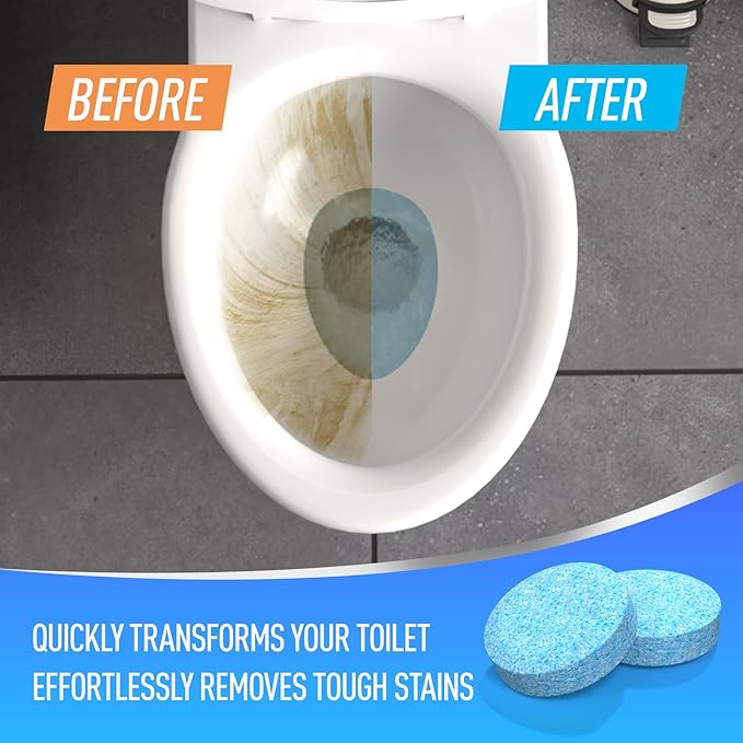 Toilet Bowl Cleaner Tablets 40 Pack Long-Lasting Drop-in Tank Tablets with Sustained-Release Technology Fight Tough Stains &amp Odors Household &amp Commercial Use Compatible with Most Toilets-C