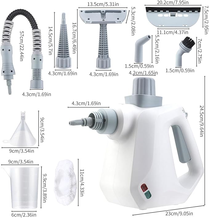 1000W Handheld Steam Cleaner Multi Purpose Steamer for Home Use with Child Lock High Temperature High Pressure Steam Cleaning Machine for Car Home Industrial (US Plug 100‑120V)