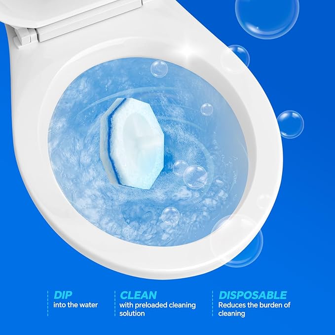 2X Cleaning Power Upgrade Formula Toilet Wand Refills Fits for Clorox Wand50 Count Disposable Toilet Bowl Wand Refills - No Falling Apart Fits Most Brand Toilet Brushes for Bathroom Cleaning