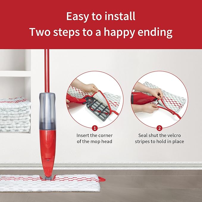 5 Pack Microfiber Mop Refills - Spray Mop &amp Flat Mop Replacement Pads | Mop Heads Replacements Compatible with ProMist MAX Washable &amp Reusable Mop Refills
