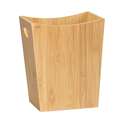 LIANTRAL Wood Trash Can Wastebasket 2 Gallon Small Bathroom Garbage Can Wood Waste Basket Trash Container Recycling Bin for Bathroom Bedroom Living Room Office Kitchen