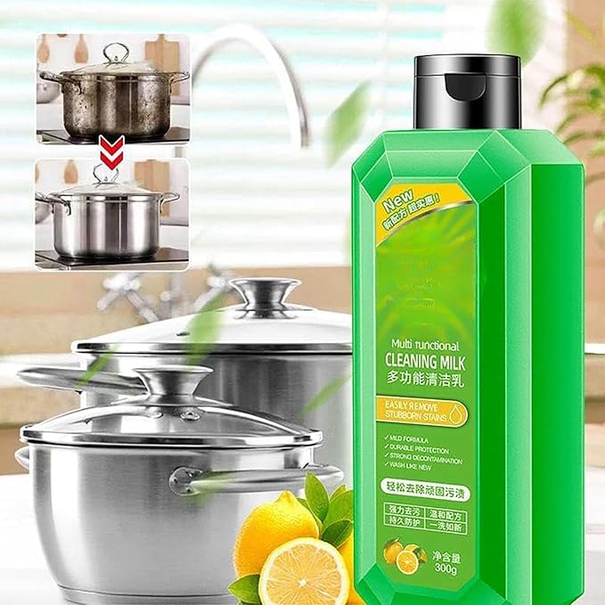 Cleaning Milk House CleanerHeavy Oil CleanerStain- Effective Multi-purposeCleanerEffective Cleaning Milk for Multi-Scene Kitchen UseFor Kitchen Household (2pcs)