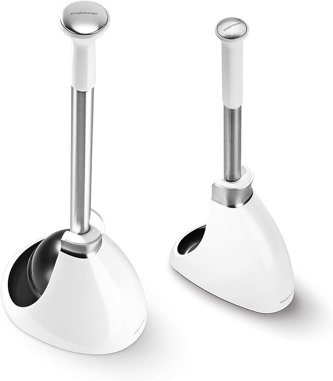 simplehuman Plunger and Toilet Brush Bundle White