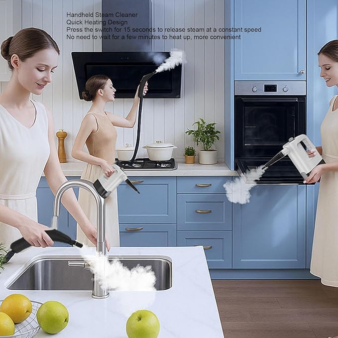 Zopsc Handheld Steam Cleaner 1200W High Pressure Portable Steam Cleaning Machine 400ML Water Tank 15s Fast Heat Multiple Attachments for Home Kitchen Car Cleaning (US 110V)