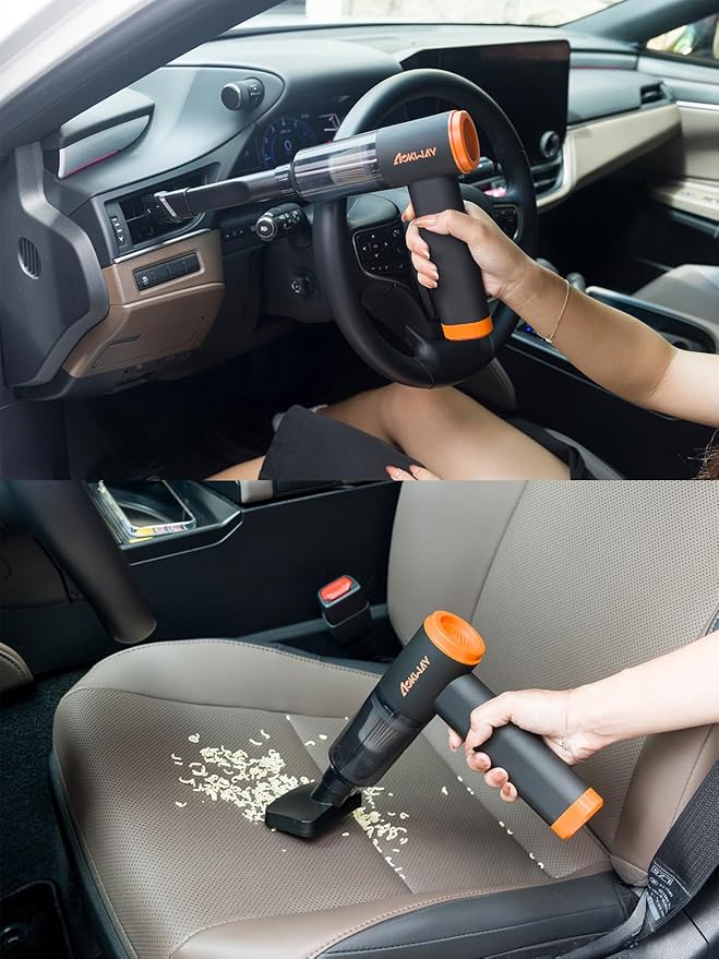 aokway Car Vacuum Portable Cordless 20000PA Powerful Suction 7800mAh Mini Vacuum Cleaner for Car Electric Air Duster &amp Blower Mini Handheld Vacuum 4-in-1 Rechargeable for Home Office Desk Clea
