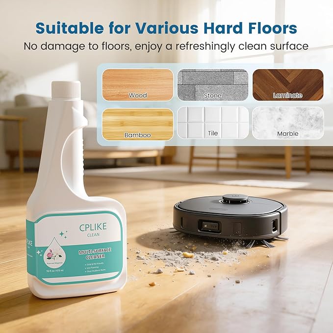Floor Cleaning Solution Compatible with eufy Omni C20 X8 Pro X10 Omni G series L Series Robot Vacuums Dilution Ratio 1:200 473 ml /15.99 fl oz for Multi-Surface Hard Floor(2 Bottles)