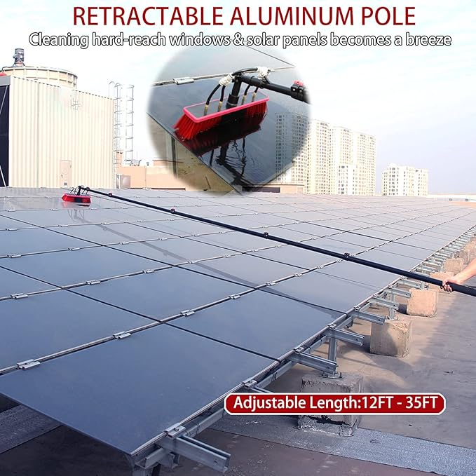 Water Fed Pole Kit Window Cleaning Kit Window Cleaning PoleTall Window Glass Cleaning Photovoltaic and Solar Panels35FT/10.8M