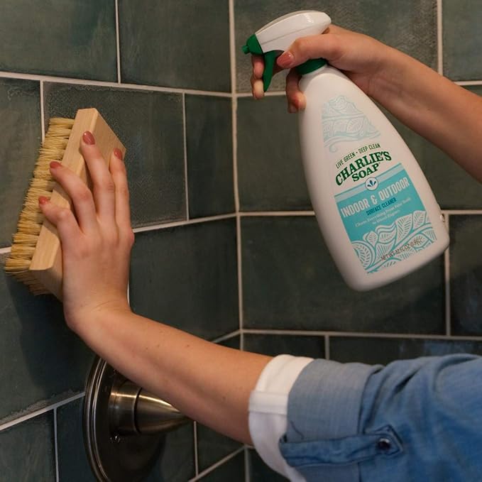 Charlie's Soap Indoor &amp Outdoor Surface Cleaner (32 Fl. Oz. 6 Pack) Natural Outdoor Cleaning Spray – Safe for Indoor Use – Non-Toxic and Biodegradable