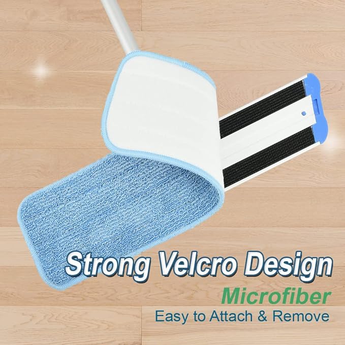 Layers 18 Inch Microfiber Mop for Floor Cleaning-Hardwood with 3 Washable Mop Pads with 59.8‘’ Extra-Long Aluminium Handle for Wet Dry Dust Household Cleaning.
