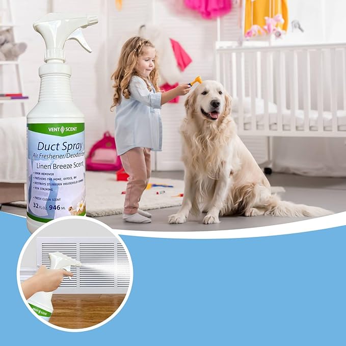 Northwest Enterprises Air Duct Cleaner Spray Essential Oils Professional HVAC Air Freshener Air Duct Deodorizer and Odor Remover Spray (Linen Breeze)