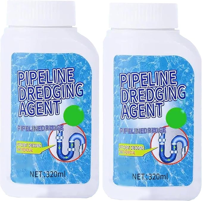 Pipeline Dredging Agent Drain Cleaner - Drain Clog Remover Agent Powerful Pipe Dredging Agent Kitchen Unblocker (2pc)