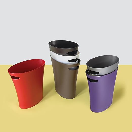 Umbra 2 gal. White Skinny Wastebasket