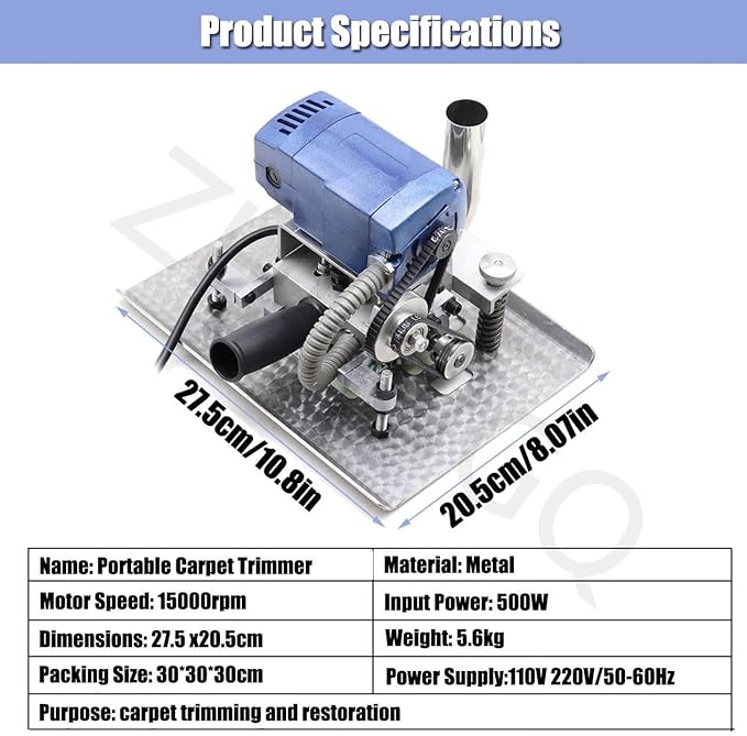 Flat Shearing Machine Trimmer 500W Handmade Rug Clean Shearing Machine Carpet Shaver Flat Rug Shearing Machine Flexible Movement Portable for Household