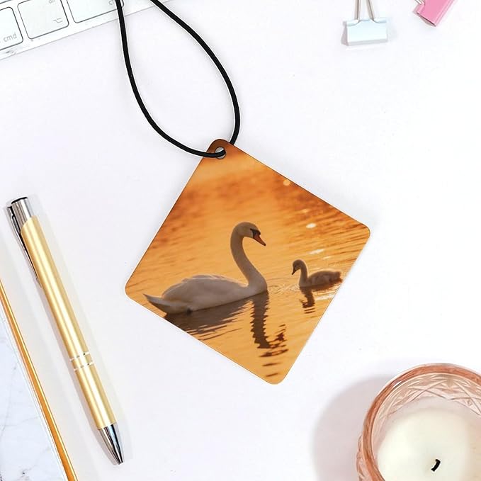 5PCS Car Air Freshener Hanging Personalized Double Sided Swan Cygnets Car Fresheners Long Lasting New Cars Scents Cute Automotive Freshies for Closets Drawers (tea)