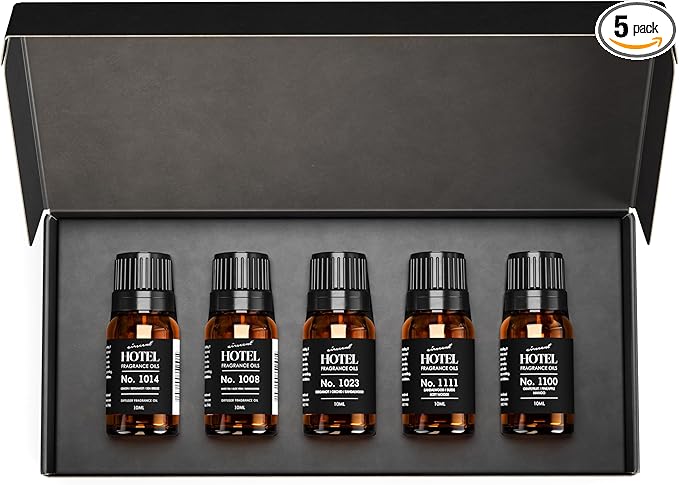 AirScent Hotel Diffuser Oil Gift Set - Buyers’ Best Picks - 10 mL 0.34 fl oz Hotel Fragrance Oil Gift Set - Inspired by The Baccarat NYC My Way and Capri Brezza and Other Hotel Scent Samples